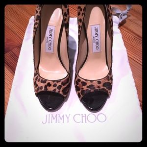 Jimmy Choo Peep Toe Wedges